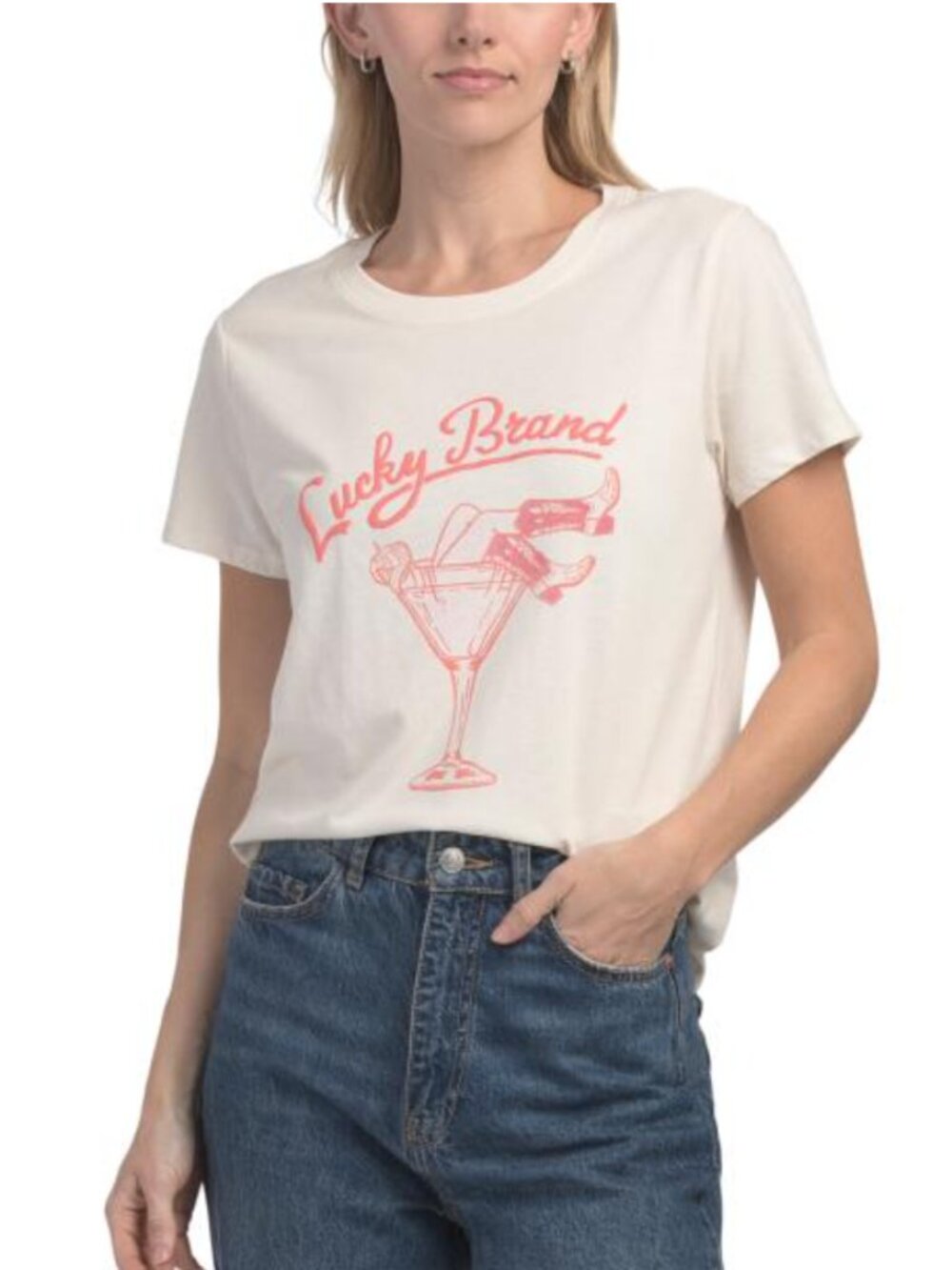 NWT Lucky Brand Wild West Classic Crew graphic tee Western cowgirl